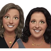 smiling girls with jewelry sticker