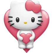 hello kitty with heart sticker