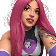 pink haired girl with tattoos sticker