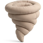 tornado in cushion style, soft plush look, swirling shape sticker