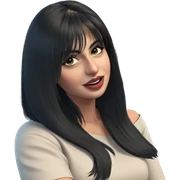 black haired girl gazing sticker