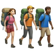 Three people hiking sticker