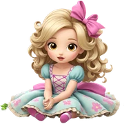 charming chibi girl in dress sticker