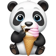 Panda eating ice cream sticker
