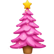 pink christmas tree sticker