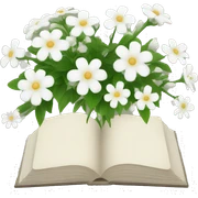 book with white flowers sticker