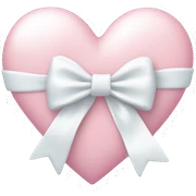 Pastel pink heart with white bow sticker