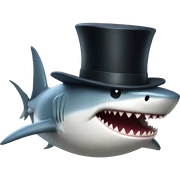 Shark with a top hat sticker