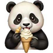 Panda eating ice cream sticker