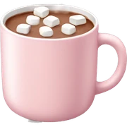 Light Pink mug of hot chocolate with marshmallows  sticker