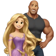 Dwayne Johnson with rapunzel haut sticker