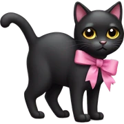 Black cat with a pink bow sticker