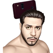 bearded man looking at viewer sticker