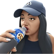 girl drinking from a bottle sticker
