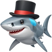Shark with a top hat sticker