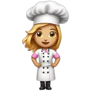 girl chef wearing pink sticker