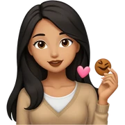 Tan girl with black long hair classy kisses smiles and cute outfit sticker