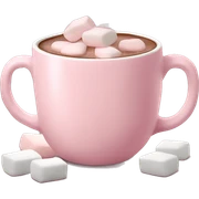 Light Pink mug of hot chocolate with marshmallows  sticker