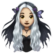 beautiful gothic fairy with long flowy hair sticker