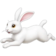 white rabbit running sticker