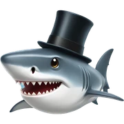 Shark with a top hat sticker