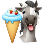 Poni comiendo un helado sticker