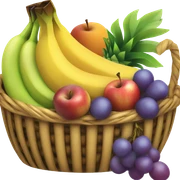 Fruit basket banana apple pineapple grape and orange sticker