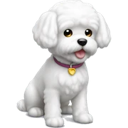Dog bichon white mini toy sticker