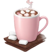 Light Pink mug of hot chocolate with marshmallows  sticker