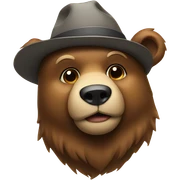 Bear with hat sticker