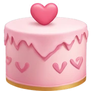 Light Pink heart birthday cake sticker