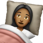 Woman in bed sick sticker