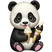 Panda eating ice cream sticker