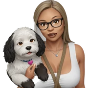 girl with dog in nature sticker