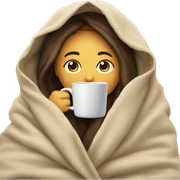 girl inside a blanket sipping coffee eyes closed sticker