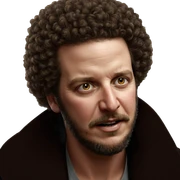 afro and facial hair portrait sticker