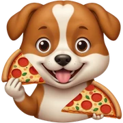 dog eating pizza sticker
