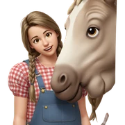 girl in plaid overalls sticker