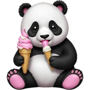 Panda eating ice cream sticker