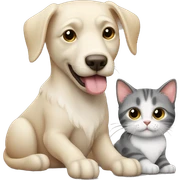 Un cane con un gatto che si abbracciano e si leccano sticker