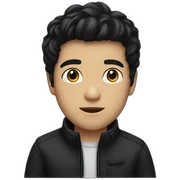 boy with black hair in a black jacket sticker