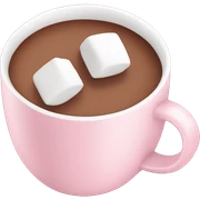 Light Pink mug of hot chocolate with marshmallows  sticker