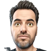 male portrait with black shirt sticker