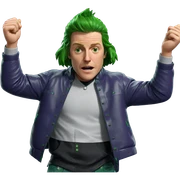 green haired boy in jacket sticker