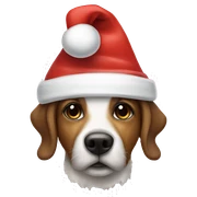 Dog with Santa hat sticker