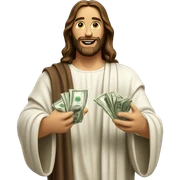 jesus emoji holding money sticker