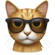 Cat with sunglasses sticker