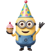 Minion at a birthday party sticker