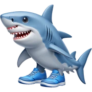 Shark wearing blue ￼￼shoes sticker