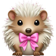 Hedgehog with a pink bow sticker